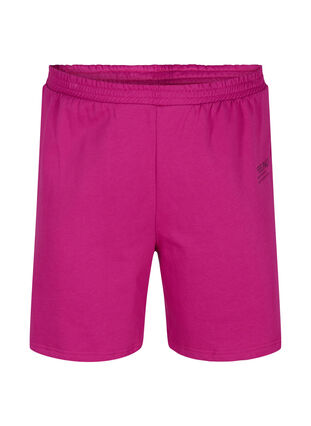Sweat shorts with text print, Festival Fuchsia, Packshot image number 0