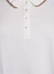 Polo shirt with rhinestone buttons and ruffle detail, Vanilla, Packshot image number 2