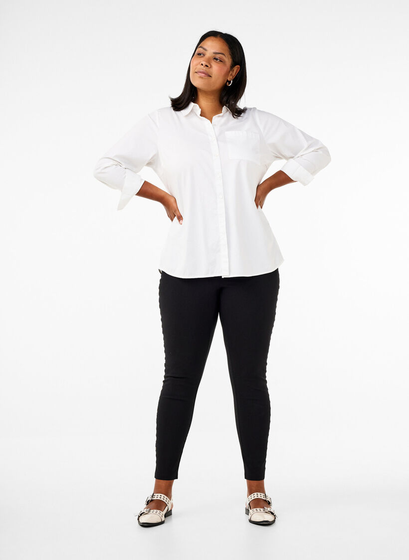 Leggings with eyelets, Black, Model image number 0