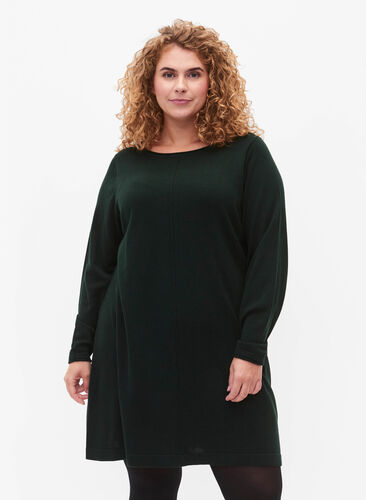 Knitted dress in cotton-viscose blend, Scarab Mel., Model image number 0
