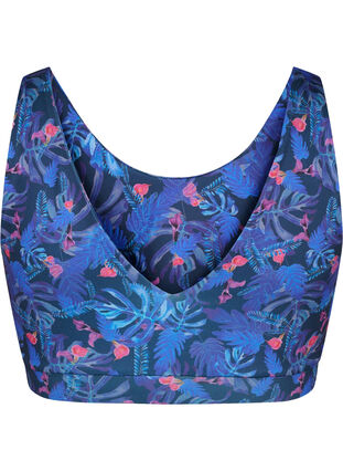 Printed sports bra, Blue Leaf AOP, Packshot image number 1