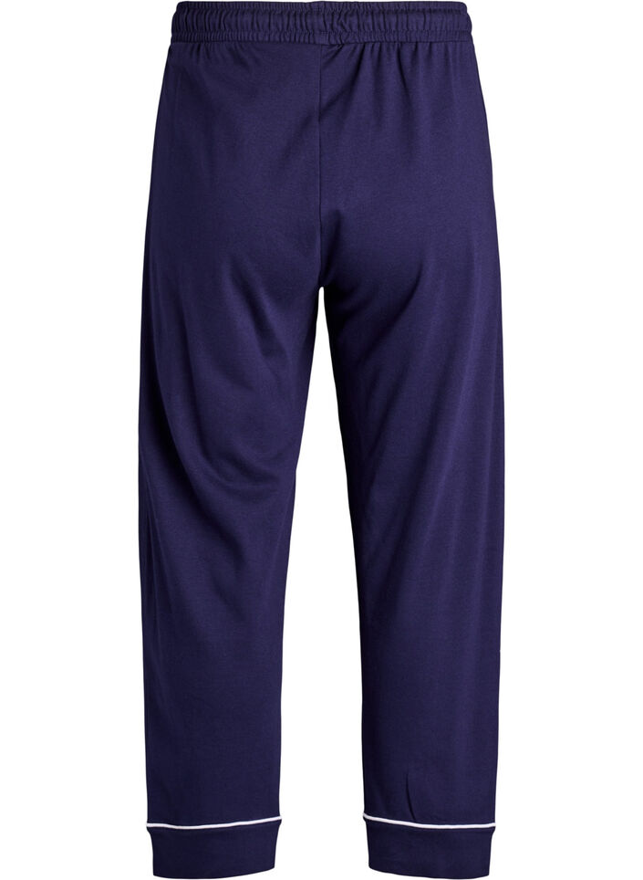 Cotton pyjama trousers with high waist, Blue, Packshot image number 1