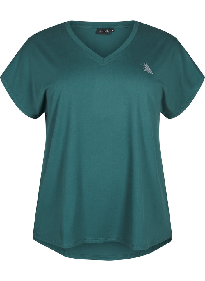 V-neck training t-shirt, Bistro Green, Packshot image number 0
