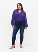 Long-sleeved shirt blouse in viscose, Heliotrope, Model image number 3