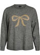 Knitted blouse with glitter bow, Grey, Packshot image number 0