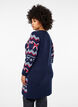 Long-sleeved knitted dress with a Christmas motif, Navy Blazer Comb, Model image number 1