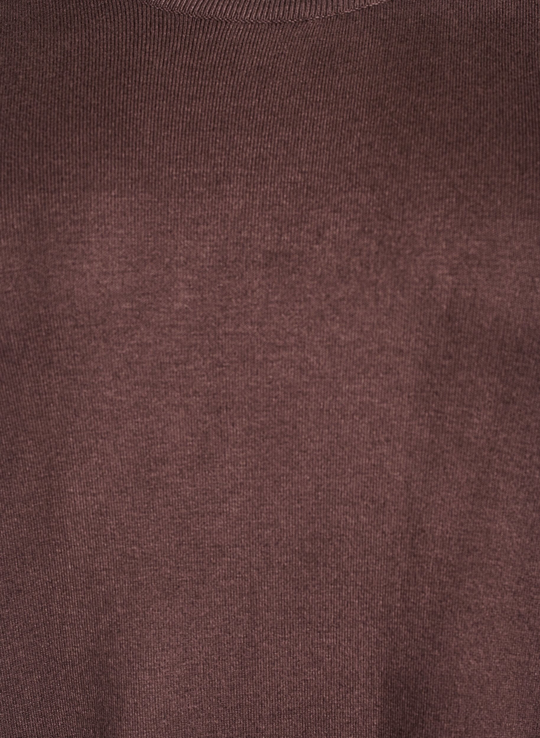 Zizzifashion Knee-length knit dress with short sleeves, Brown, Packshot image number 2