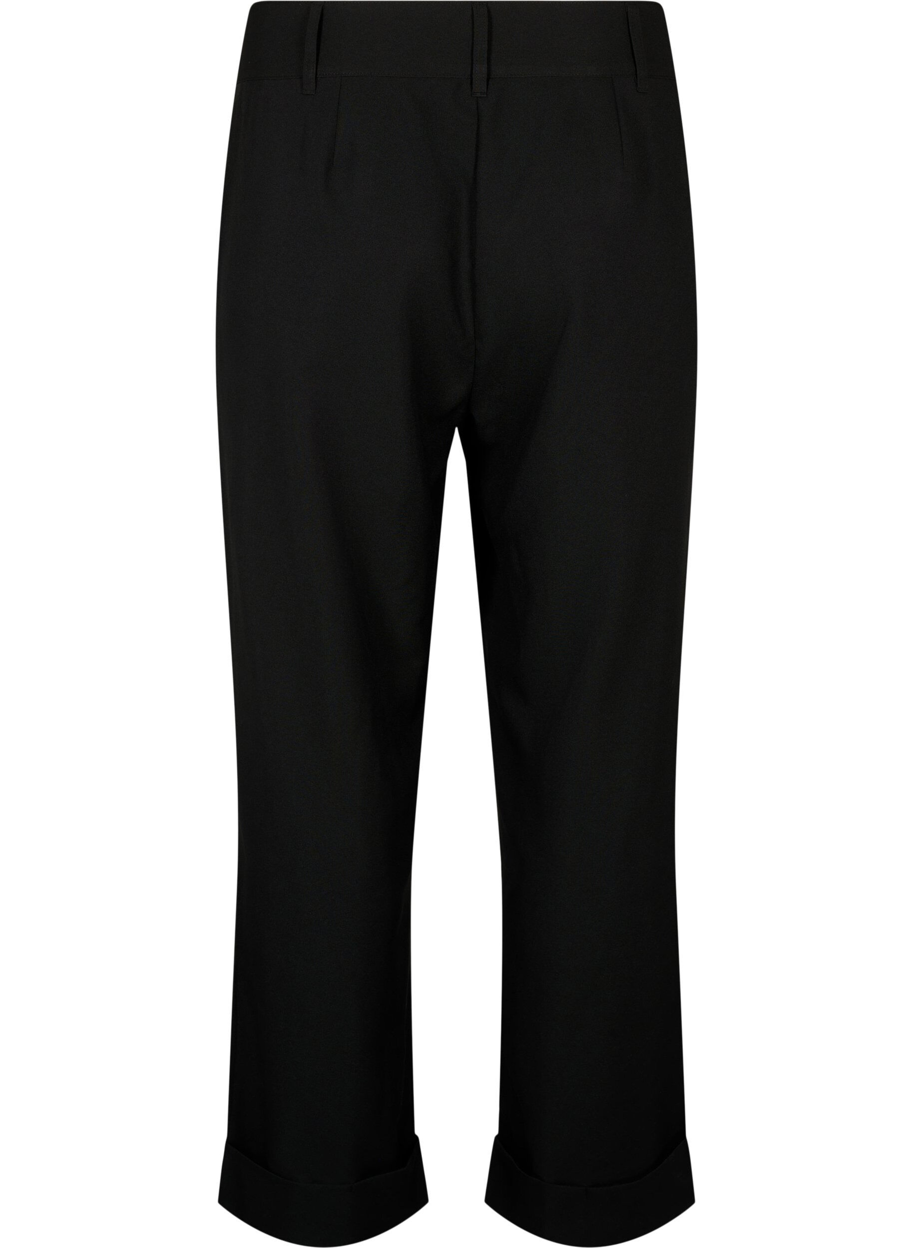 Zizzifashion High-waisted pants with fold-up, Black, Packshot image number 1