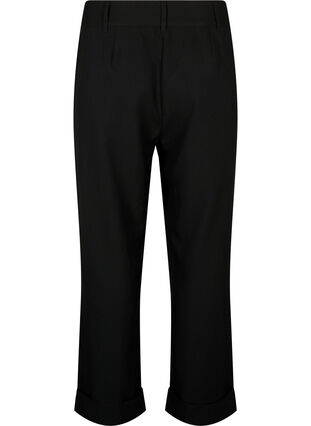 High-waisted pants with fold-up, Black, Packshot image number 1