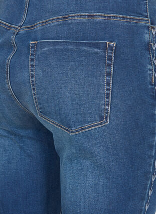 High-waisted embroidered Nille jeans, Blue denim, Packshot image number 3