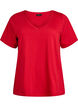 Short sleeve basic t-shirt with v-neck, Red, Packshot image number 0