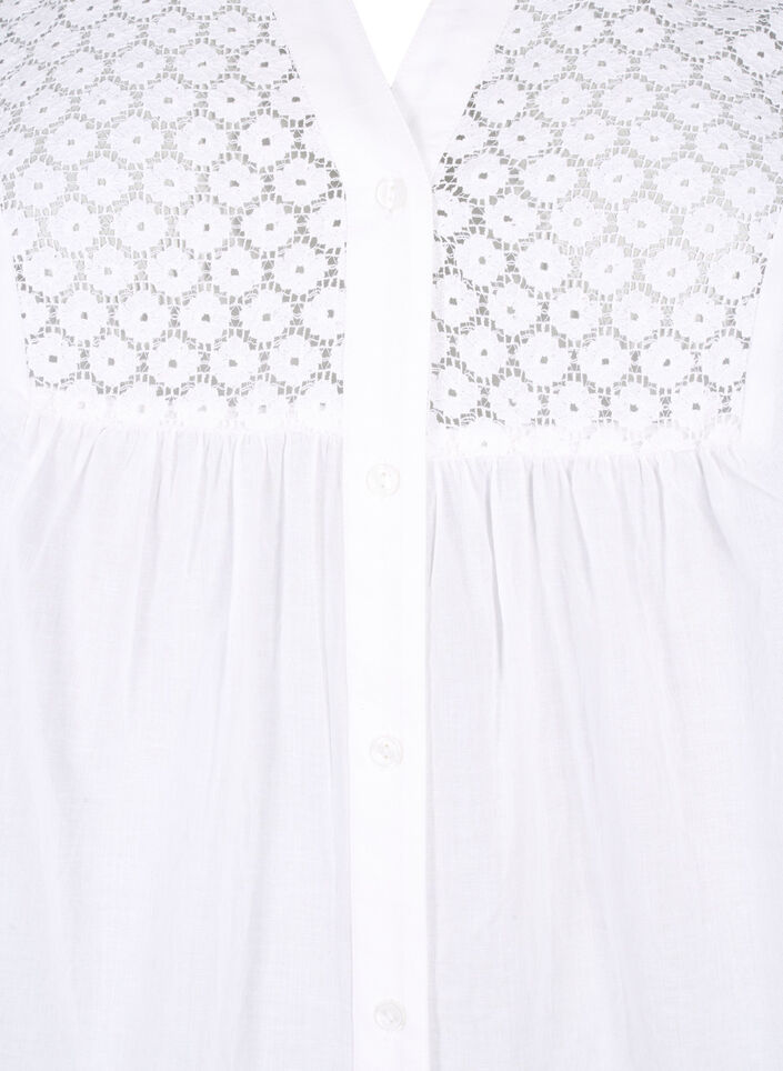 FLASH - Shirt with crochet detail, Bright White, Packshot image number 2