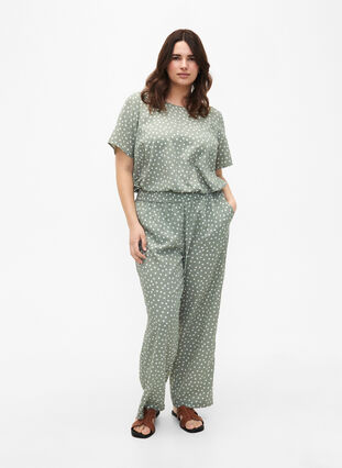 FLASH - Pants with print and pockets, Iceberg Green Dot, Model image number 3