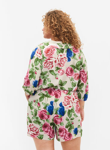 Floral shirt with 3/4 sleeves, Bright Flower, Model image number 1