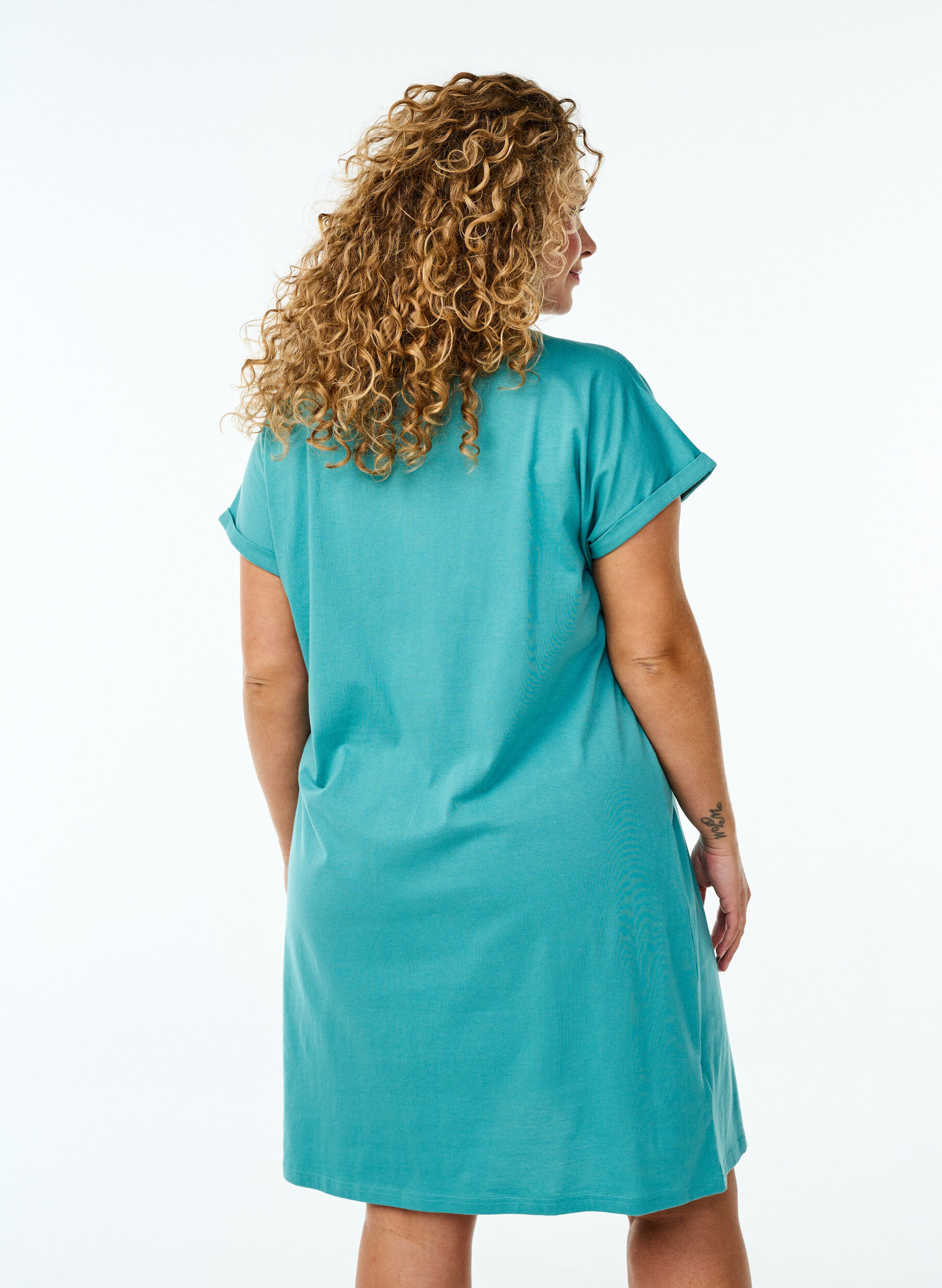 Zizzifashion2-pack T-shirt dress with short sleeves, Blue, Model image number 2