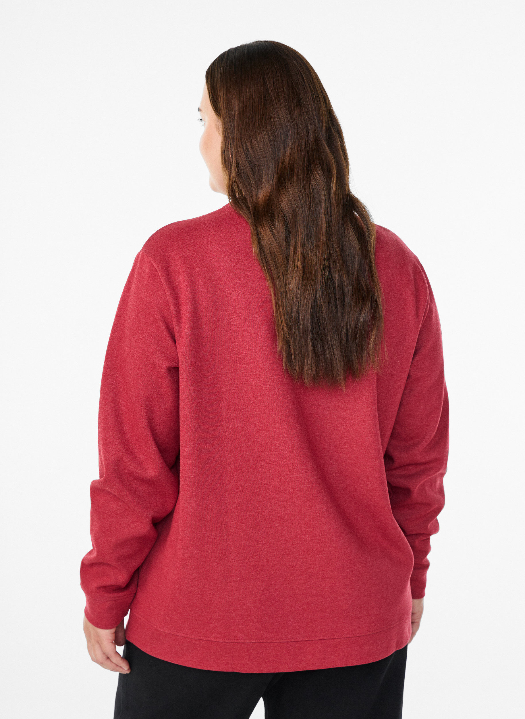 ZizzifashionSweatshirt with crew neck, Red, Model image number 2