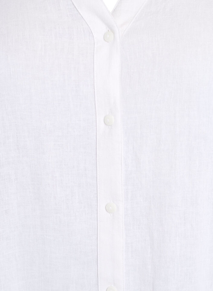 Long shirt in linen and viscose, White, Packshot image number 2