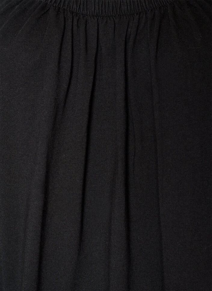 Knee-length strap dress in organic cotton, Black, Packshot image number 2