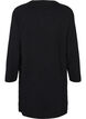 Knitted dress with a round neck and slit, Black, Packshot image number 1