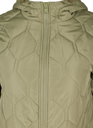 Hooded quilted jacket with large pockets, Vetiver, Packshot image number 2