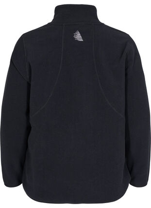Fleece jacket with pockets and zip, Black, Packshot image number 1