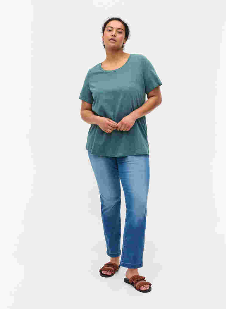 Printed cotton t-shirt, Balsam Green DOT, Model image number 2