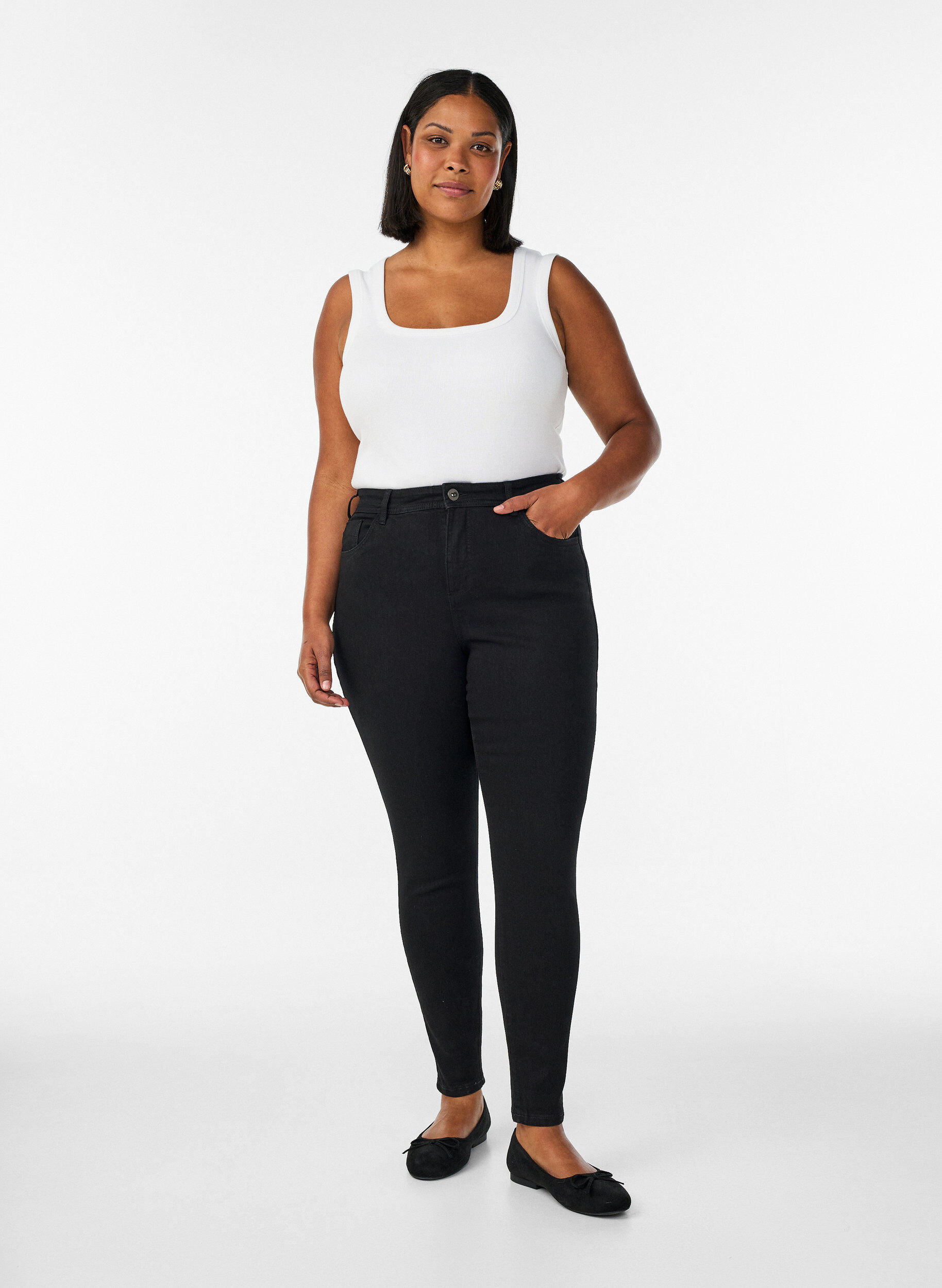 Jeans with super slim fit, Black, Model