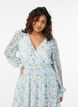 Floral midi dress with wrap-look and smock, Light Blue, Model image number 2