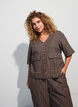 Checked blouse with chest pockets, Brown, Model image number 4