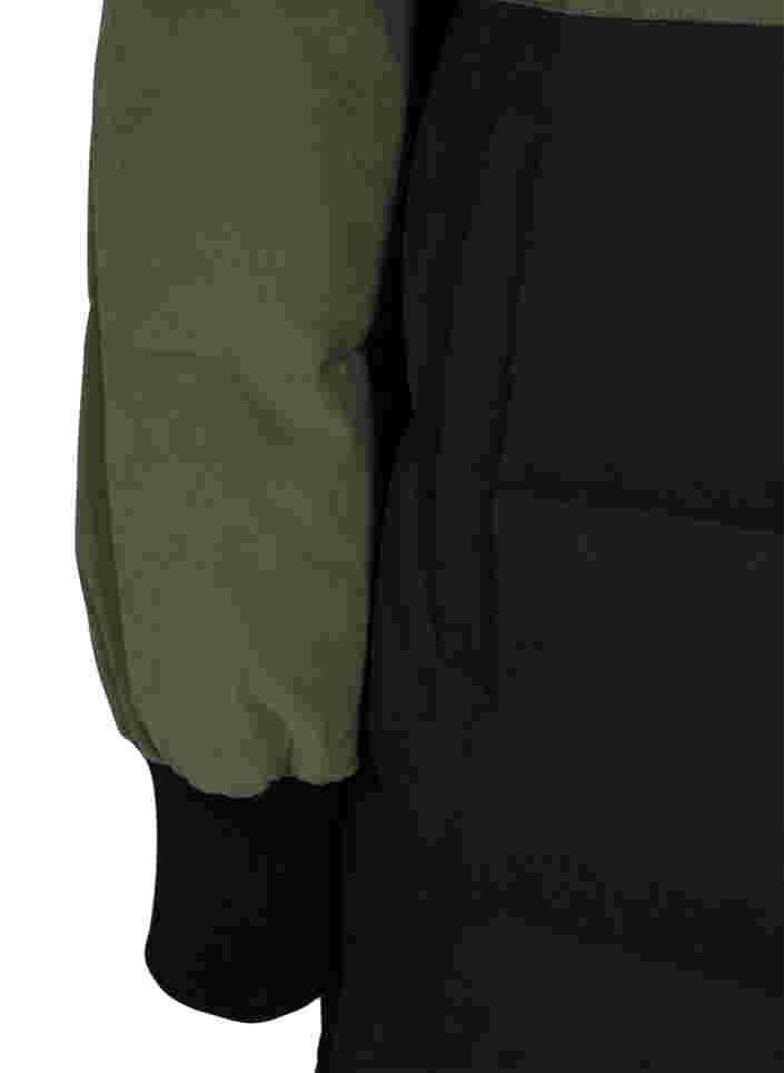 Long winter jacket with colour block, Grape Leaf W/Blk, Packshot image number 3