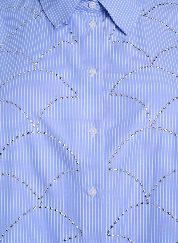 Shirt with stripes and studs, Blue, Packshot image number 2