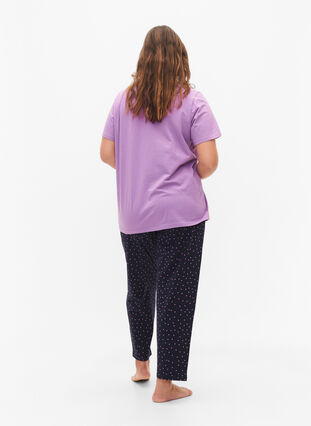Cotton pyjamas pants with print, Night Sky Dot, Model image number 1