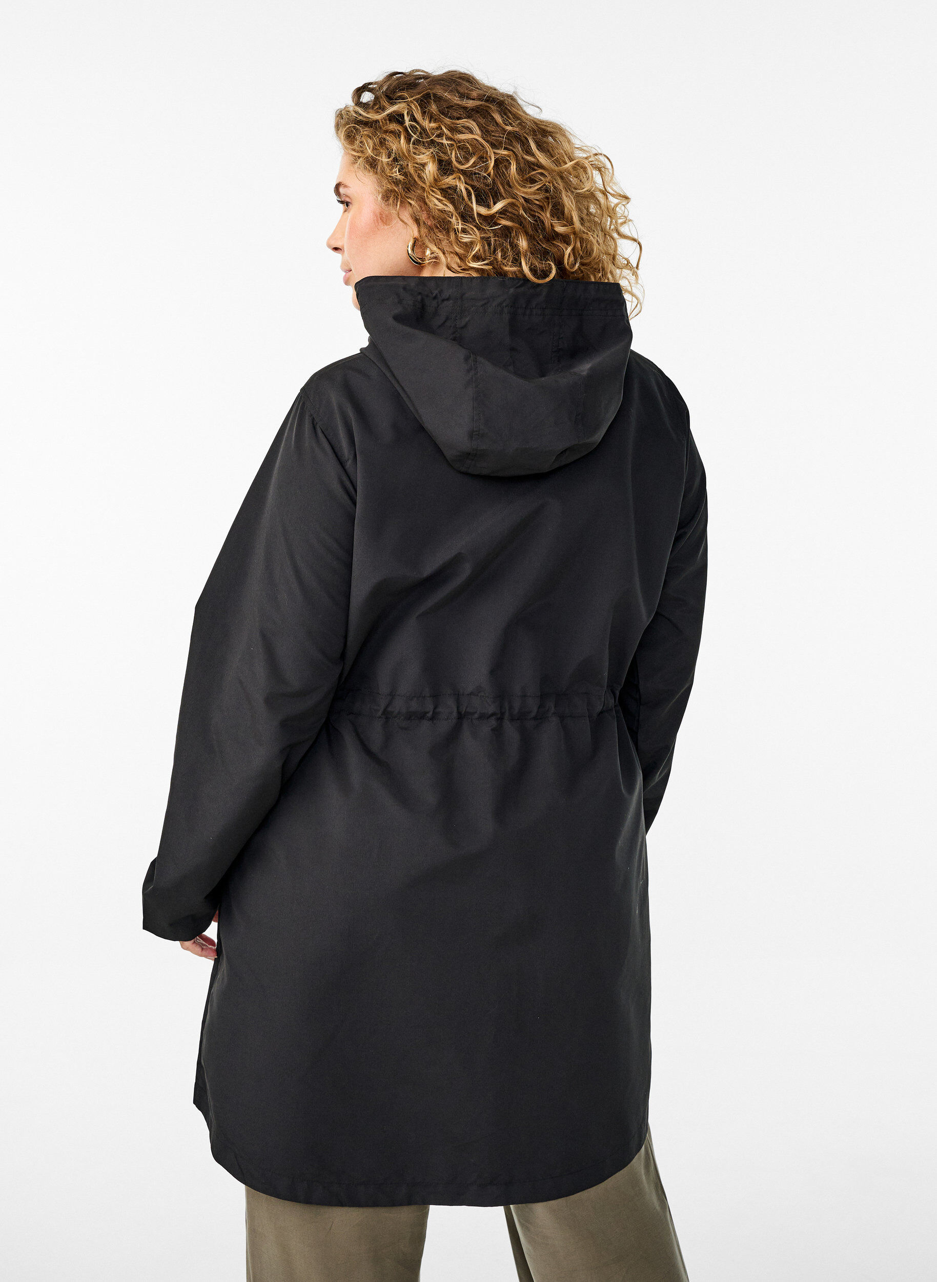 ZizzifashionLightweight parka with a hood, Black, Model image number 2
