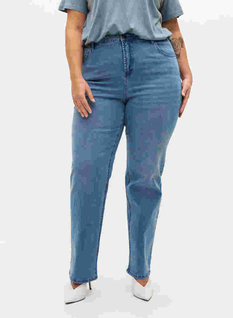 Jeans with an extra high waist, Light blue, Model image number 2