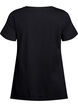 T-shirt with a round neck and A-line shape, Black, Packshot image number 1