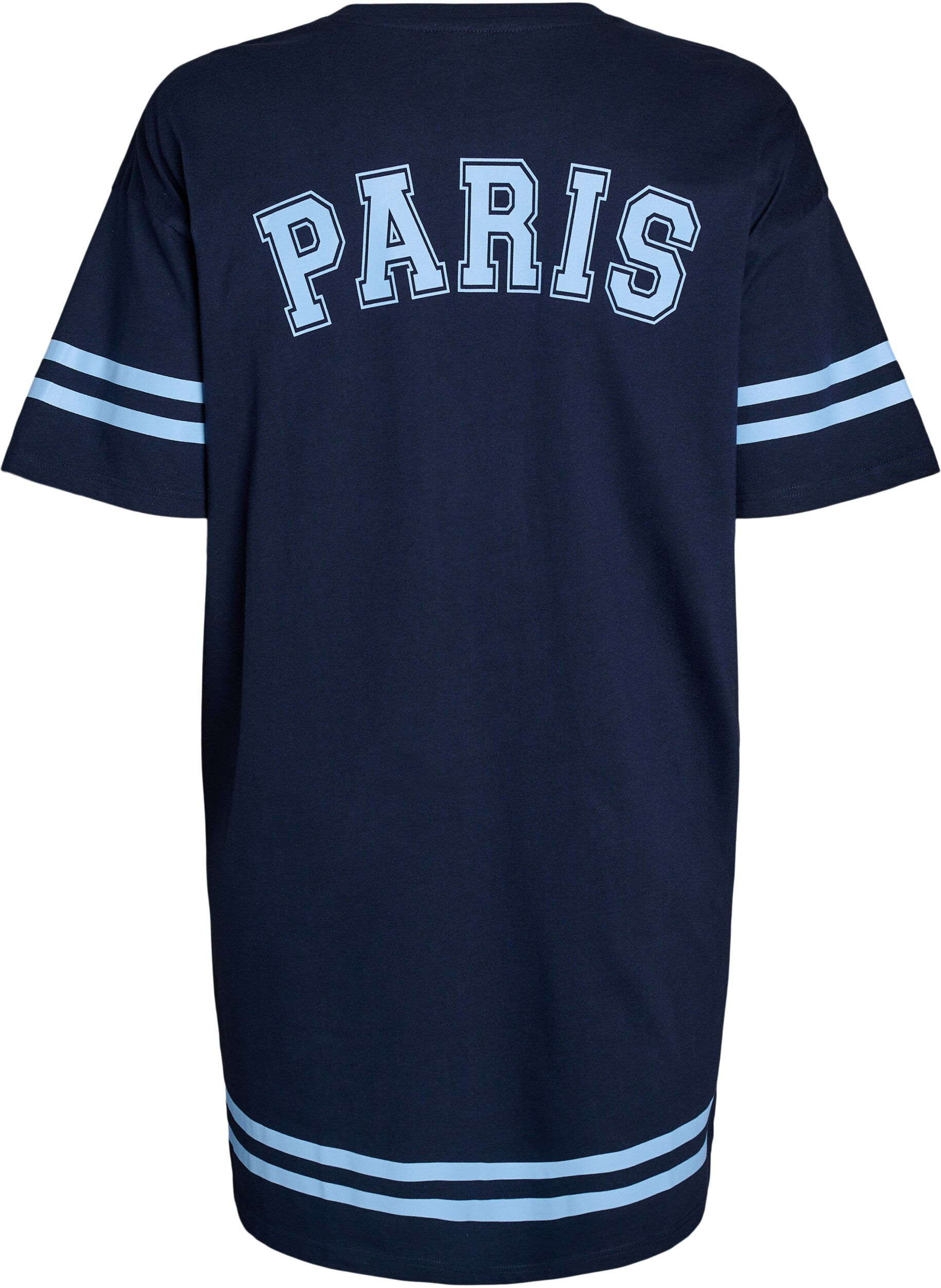 ZizzifashionShort T-shirt dress with sporty details, Blue, Packshot image number 1
