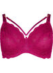 Full-cover bra with lace and string detail, Red, Packshot image number 0