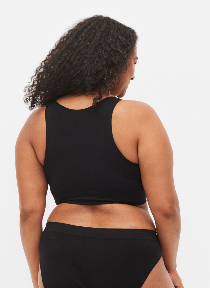 Soft bra with mesh, Black, Model image number 1