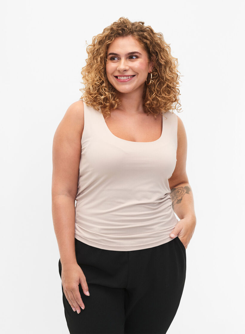 Stretchy reversible top, Silver Gray, Model image number 0