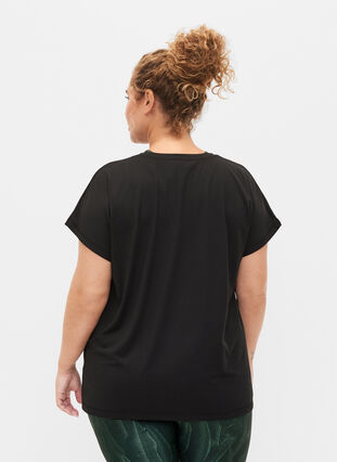 Short-sleeved workout t-shirt, Black, Model image number 1