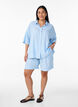 Striped shirt in linen and viscose, Light Blue, Model image number 1