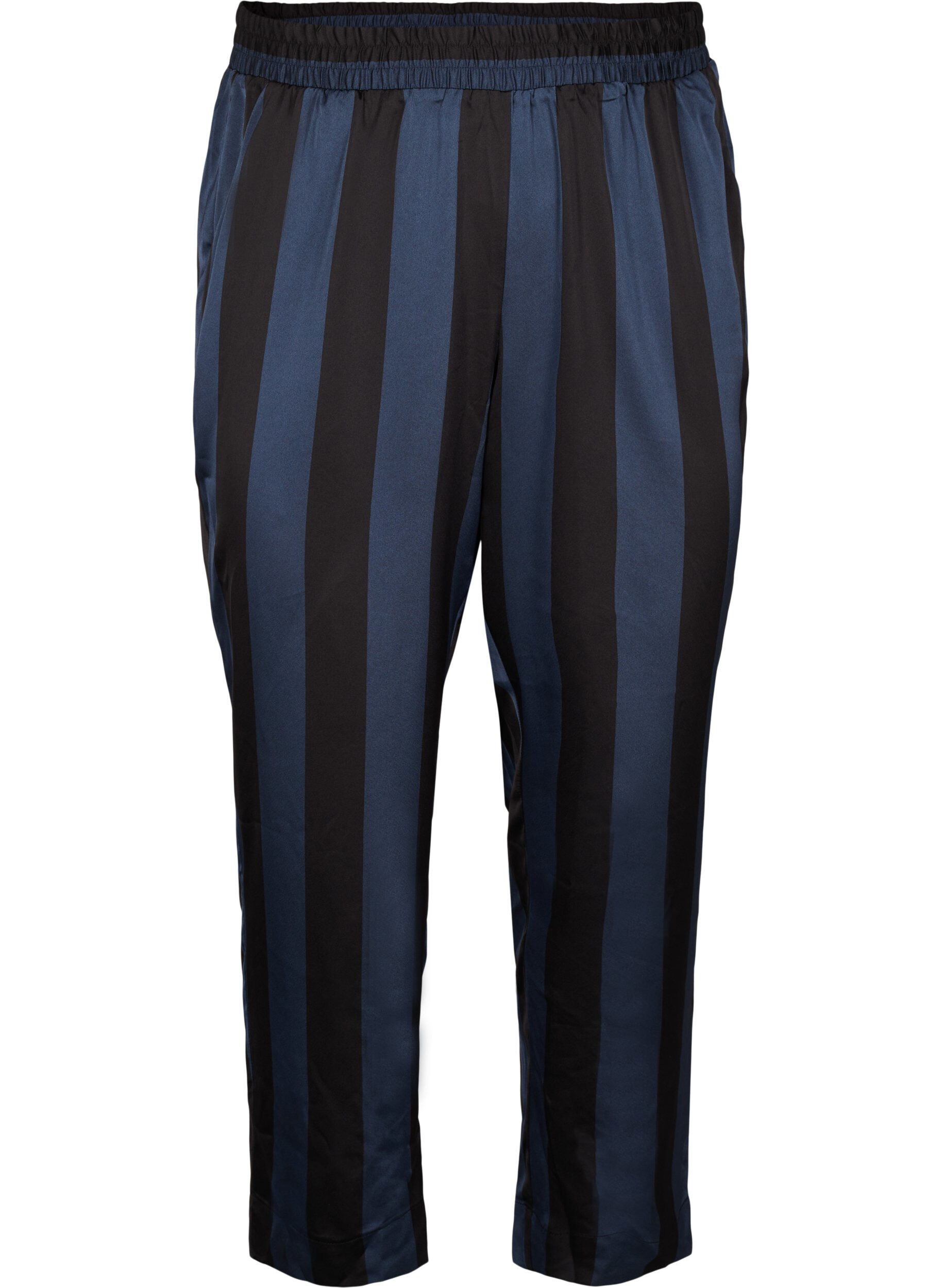 Zizzifashion Cropped trousers with stripes, Blue, Packshot image number 0