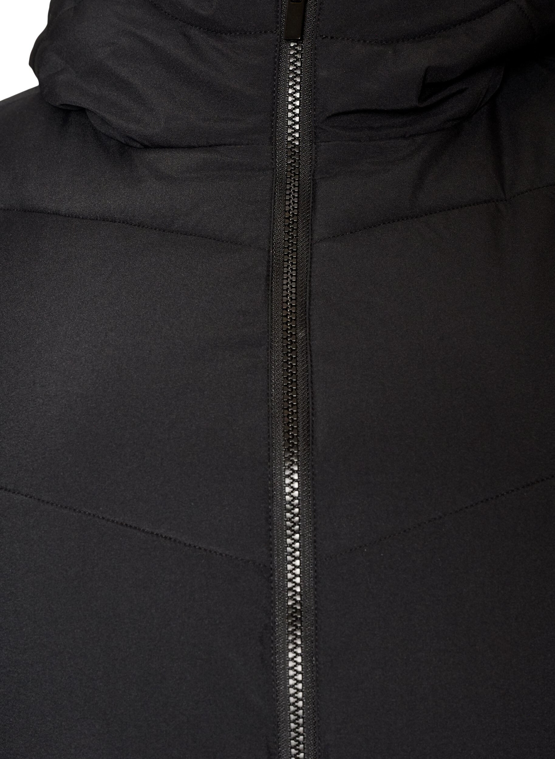 ZizzifashionMid-length puffer jacket with hood, Black, Packshot image number 2