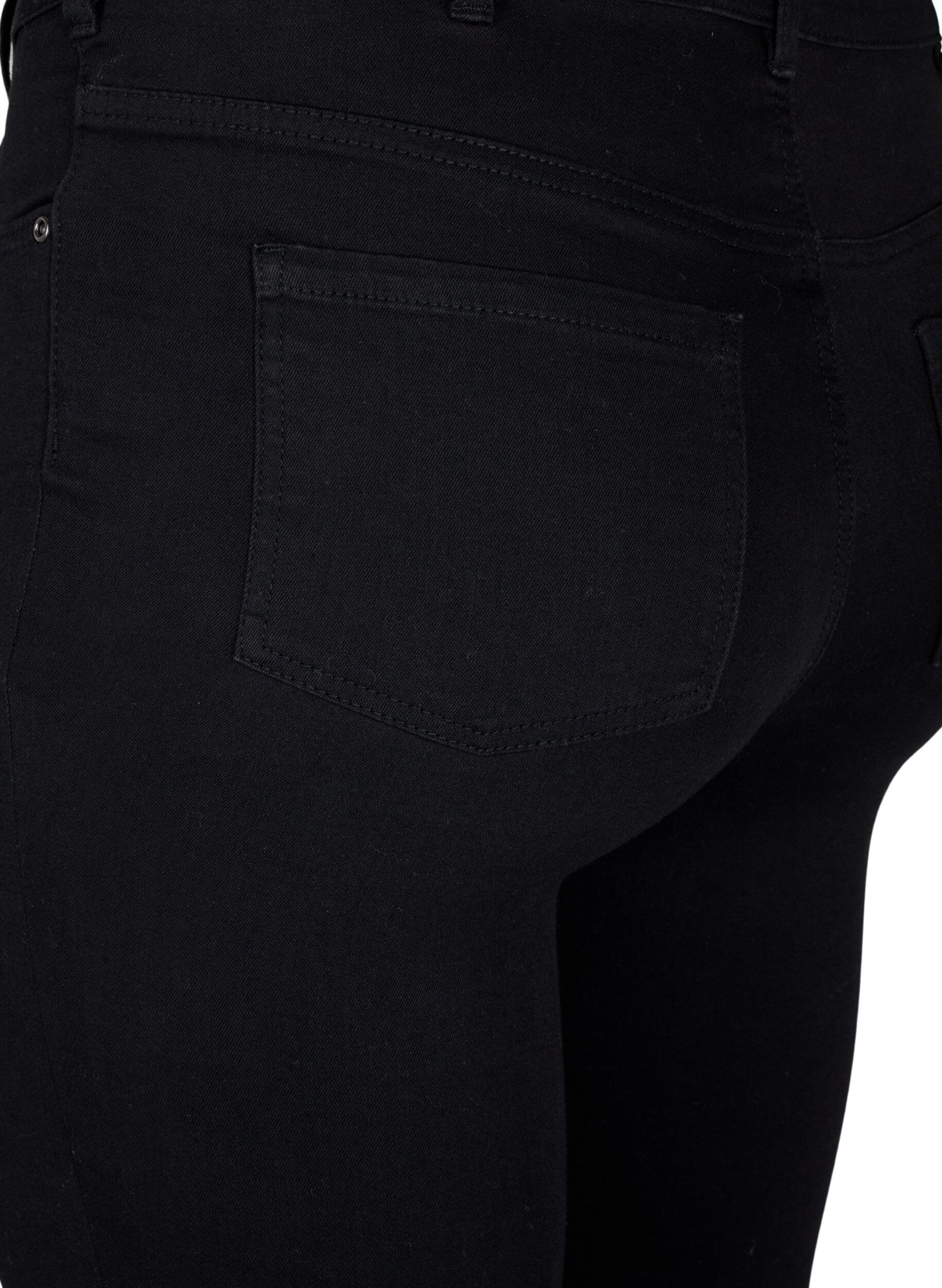 Zizzifashion Super slim jeans with high waist, Black, Packshot image number 3
