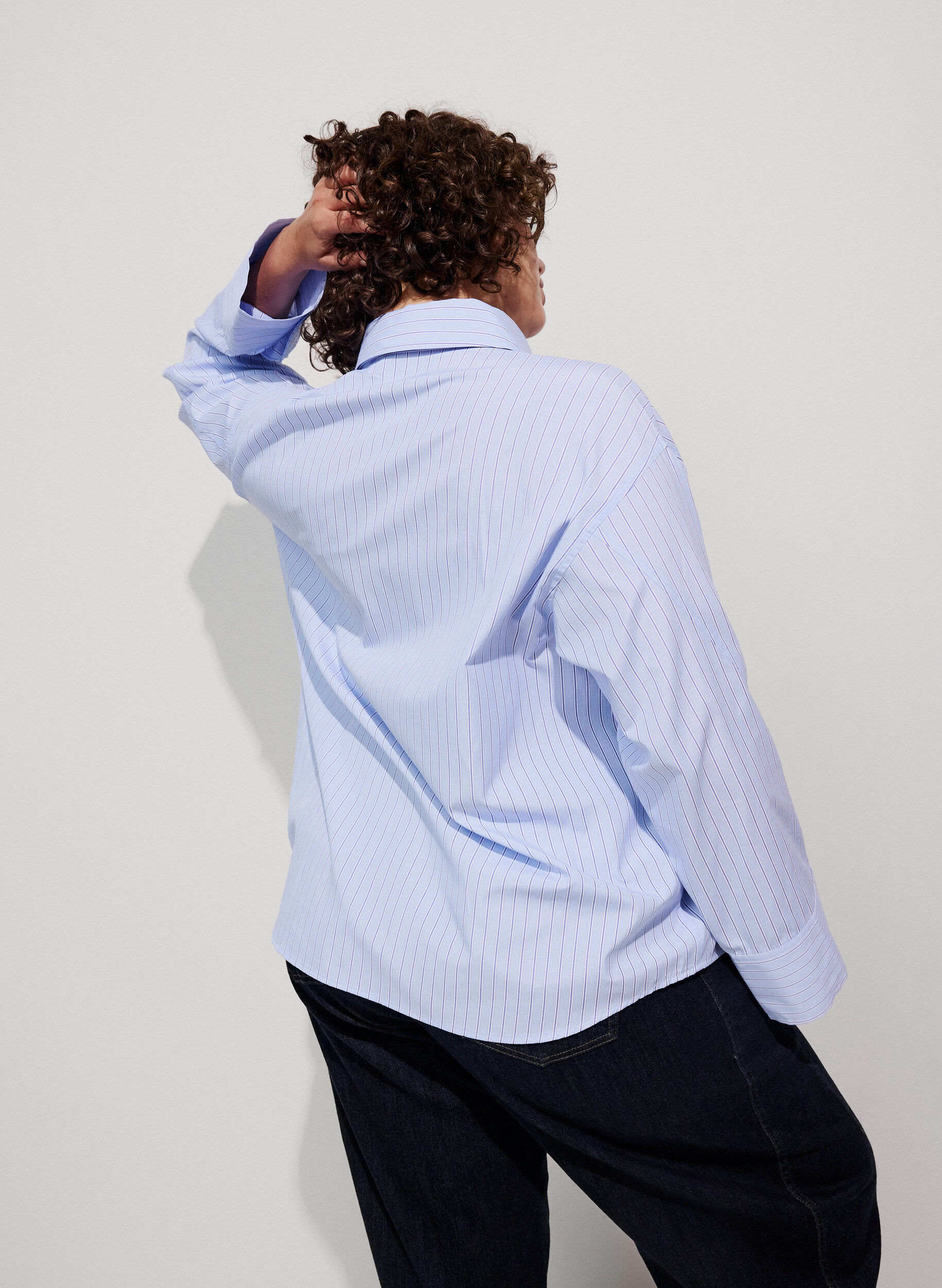 ZizzifashionLoose shirt with tie, Light Blue, Model image number 2