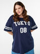 Sporty oversized college T-shirt, Blue, Model image number 3