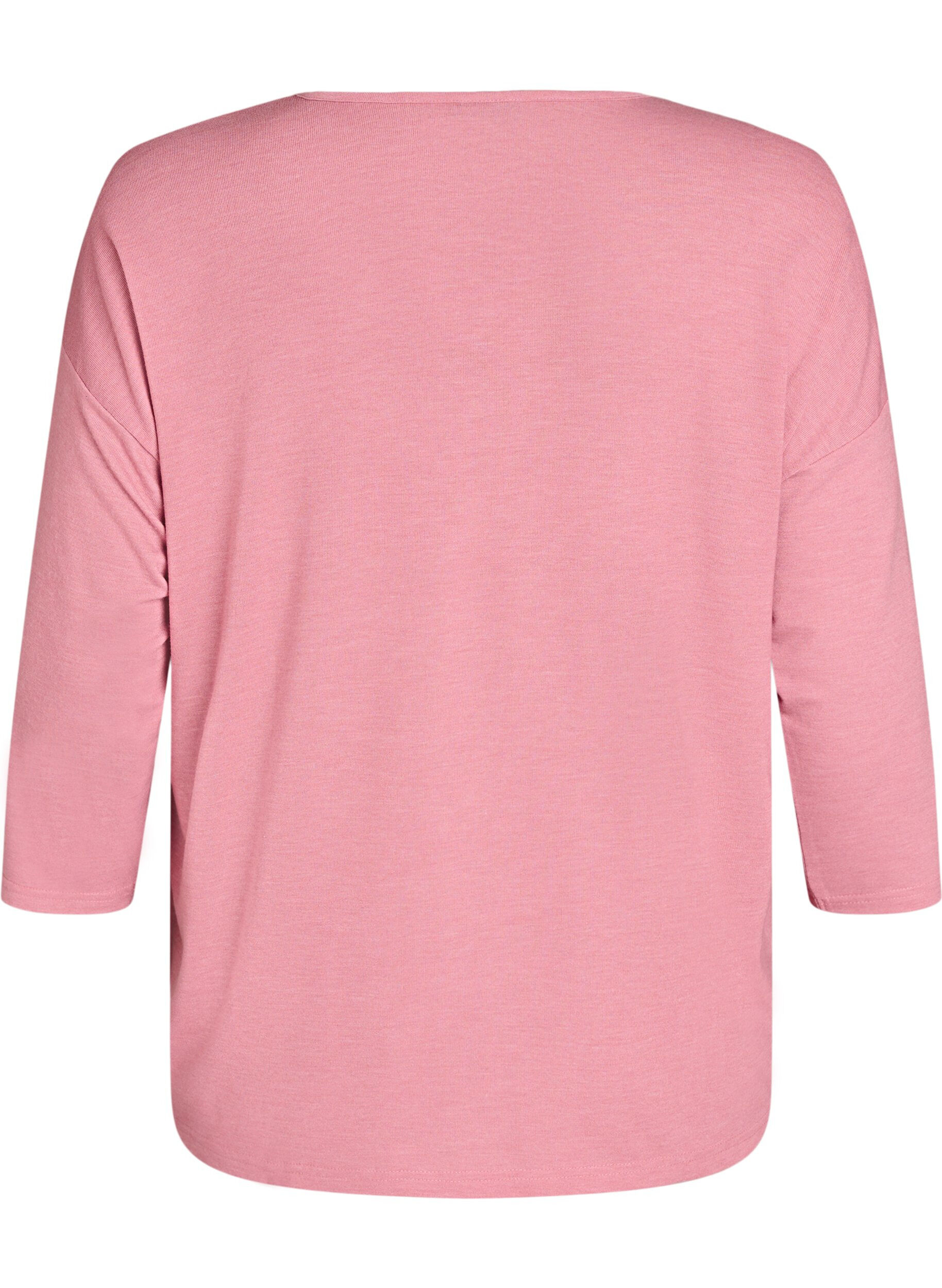 ZizzifashionJersey blouse with 3/4 sleeves, Red, Packshot image number 1