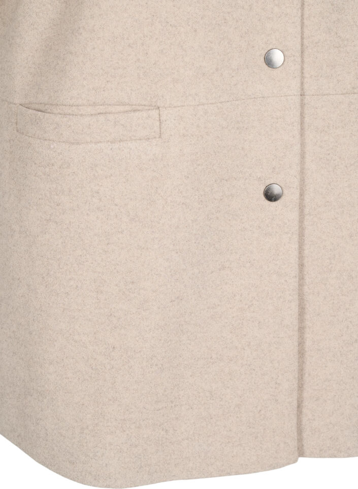 Cape jacket in a wool-look with short sleeves, Simply Taupe Mel., Packshot image number 3