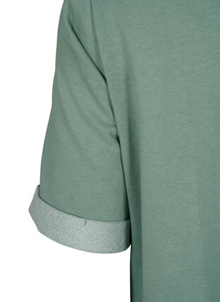 Short-sleeved sweat dress with pockets, Chinois Green, Packshot image number 3