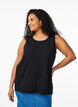 Sleeveless top with texture, Black, Model image number 0